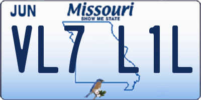 MO license plate VL7L1L