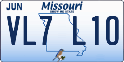 MO license plate VL7L1O