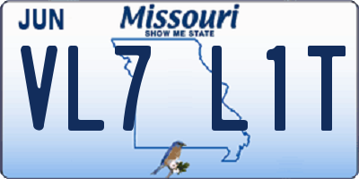 MO license plate VL7L1T