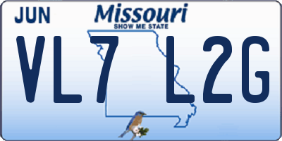 MO license plate VL7L2G