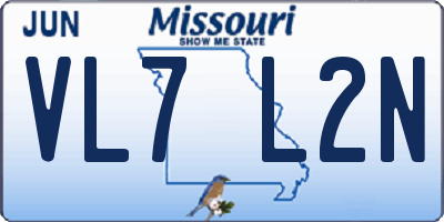 MO license plate VL7L2N