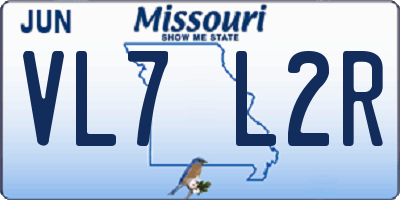 MO license plate VL7L2R