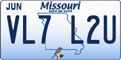 MO license plate VL7L2U