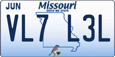 MO license plate VL7L3L