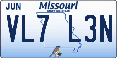 MO license plate VL7L3N