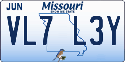 MO license plate VL7L3Y