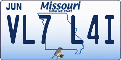 MO license plate VL7L4I