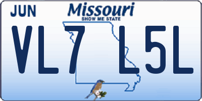 MO license plate VL7L5L