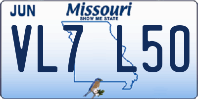 MO license plate VL7L5O