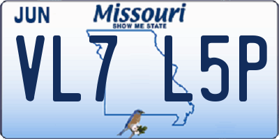 MO license plate VL7L5P