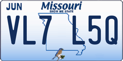 MO license plate VL7L5Q