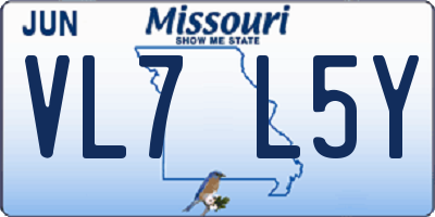 MO license plate VL7L5Y