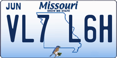MO license plate VL7L6H