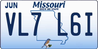 MO license plate VL7L6I