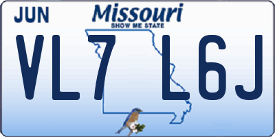 MO license plate VL7L6J