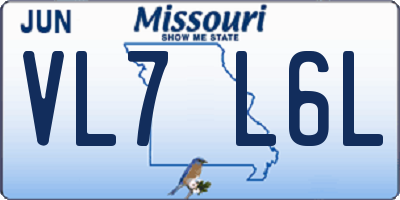 MO license plate VL7L6L