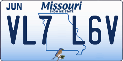 MO license plate VL7L6V