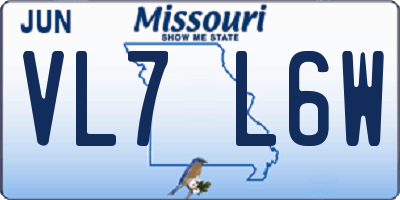 MO license plate VL7L6W