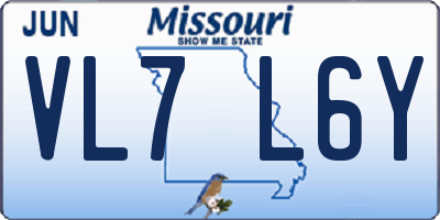 MO license plate VL7L6Y