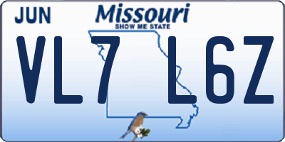 MO license plate VL7L6Z