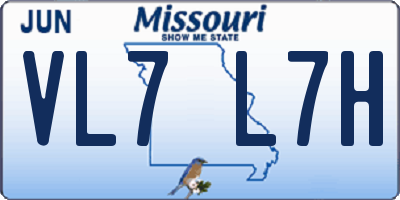 MO license plate VL7L7H