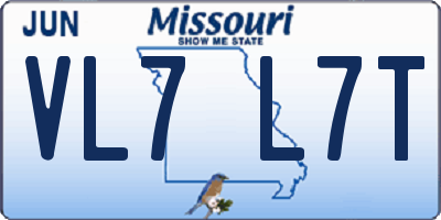MO license plate VL7L7T
