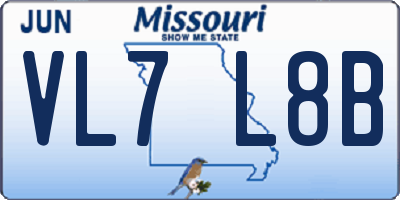 MO license plate VL7L8B
