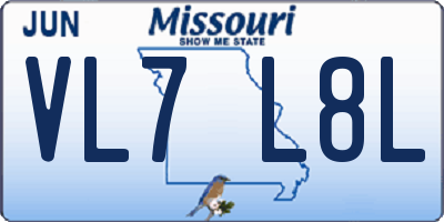 MO license plate VL7L8L