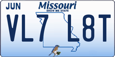 MO license plate VL7L8T