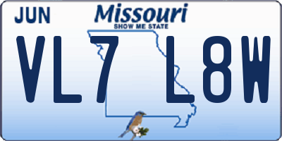 MO license plate VL7L8W