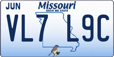 MO license plate VL7L9C