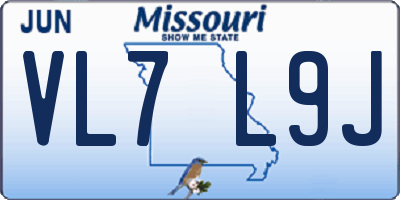 MO license plate VL7L9J