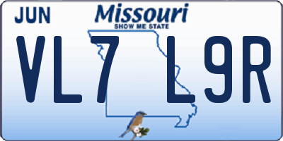 MO license plate VL7L9R