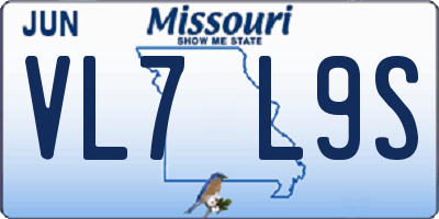 MO license plate VL7L9S