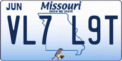 MO license plate VL7L9T
