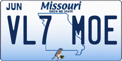MO license plate VL7M0E