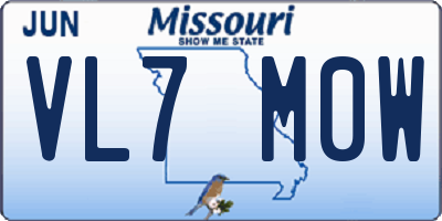 MO license plate VL7M0W