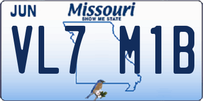 MO license plate VL7M1B