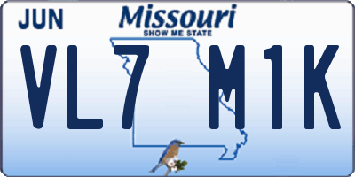 MO license plate VL7M1K