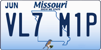 MO license plate VL7M1P