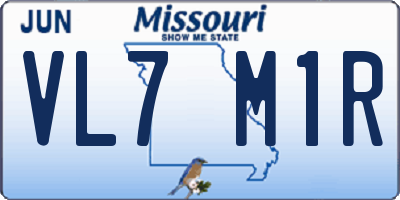 MO license plate VL7M1R