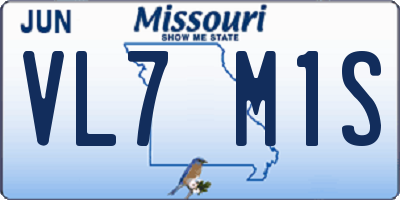 MO license plate VL7M1S