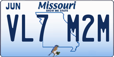 MO license plate VL7M2M