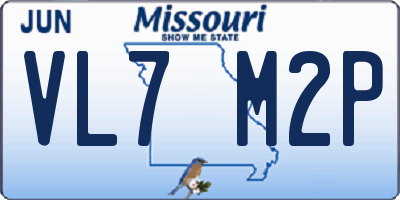 MO license plate VL7M2P