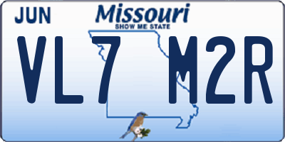 MO license plate VL7M2R