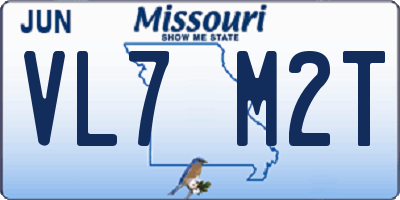 MO license plate VL7M2T