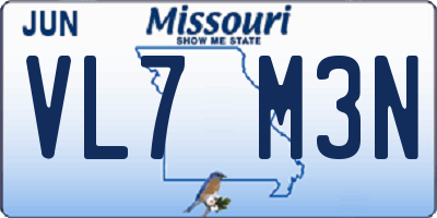 MO license plate VL7M3N