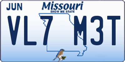 MO license plate VL7M3T