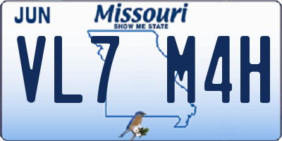 MO license plate VL7M4H