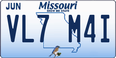 MO license plate VL7M4I